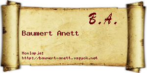 Baumert Anett névjegykártya