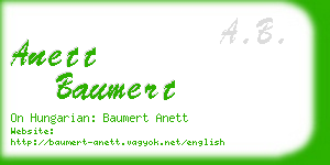 anett baumert business card